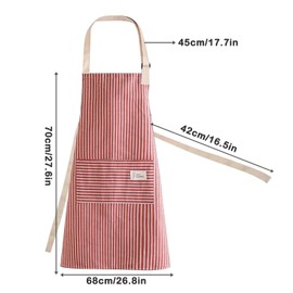 Chef Kitchen Aprons, Adjustable Apron with Pocket, Cooking Apron, Waterproof Apron for Cooking, Gardening, Dark pink