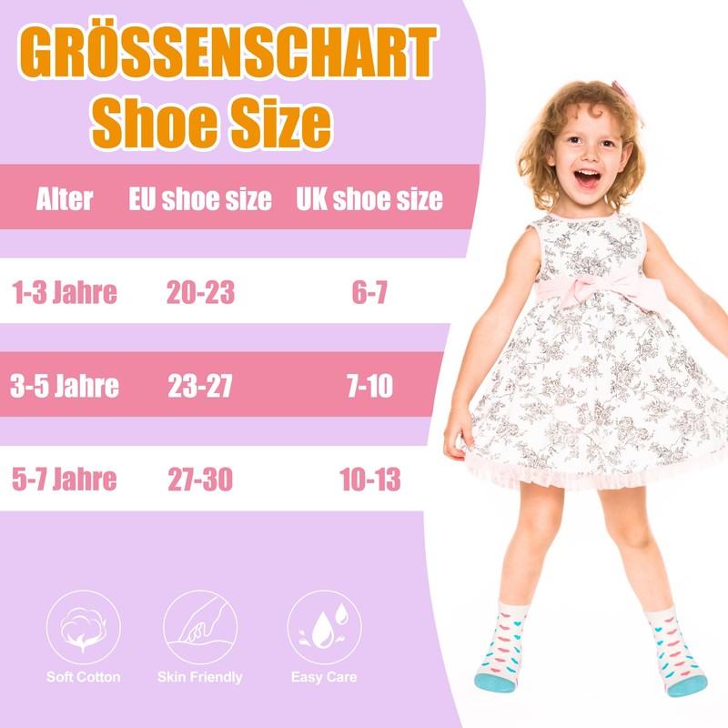 LAETBBE Girls' Socks Children's Socks School Child Socks Girls Trainer