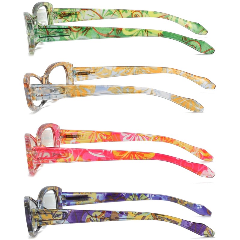 RaoOG 4 Pack Reading Glasses for Women Blue Light Blocking