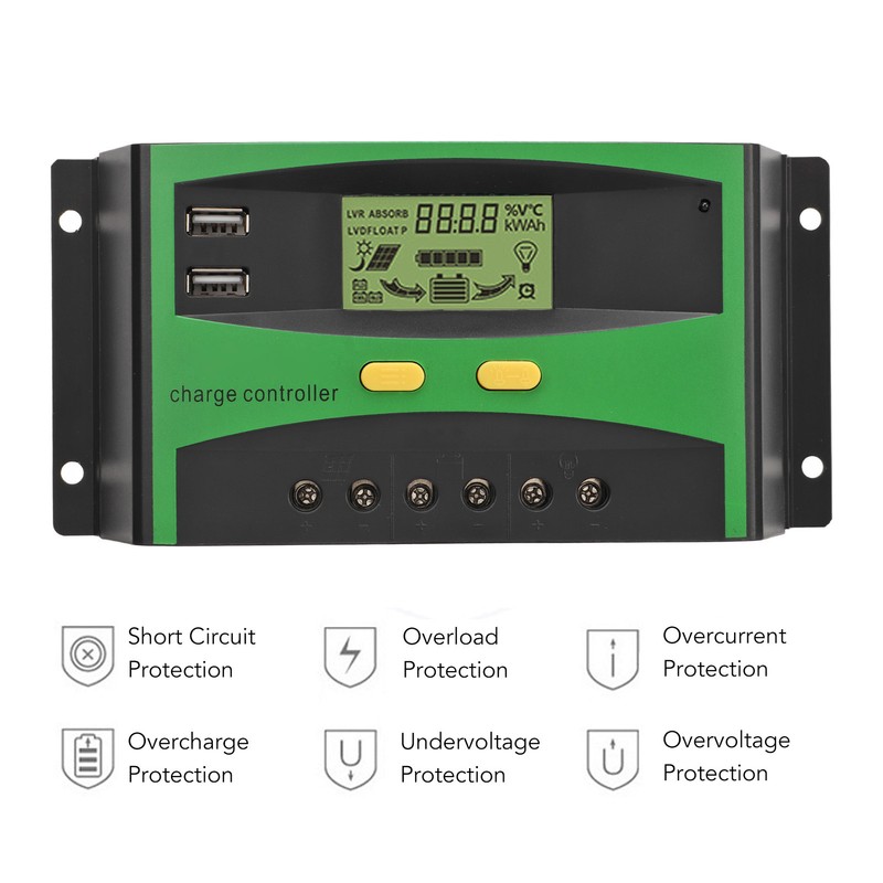 Solar Charge Controller Automatic Recognition LCD Screen Current Display Intelligent