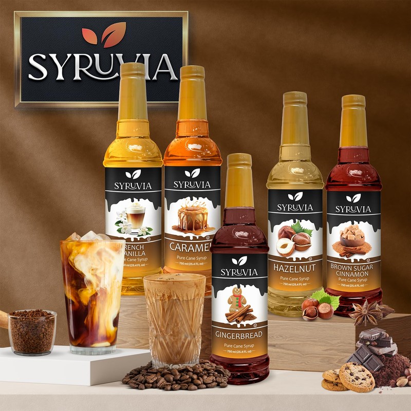 Syruvia Vanilla Syrup for Coffee with Pump 25.4 fl oz