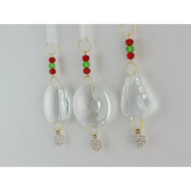(LOT OF 3) Merry Holiday Crystal Rainbow Suncatcher Ornament FengShui Decor