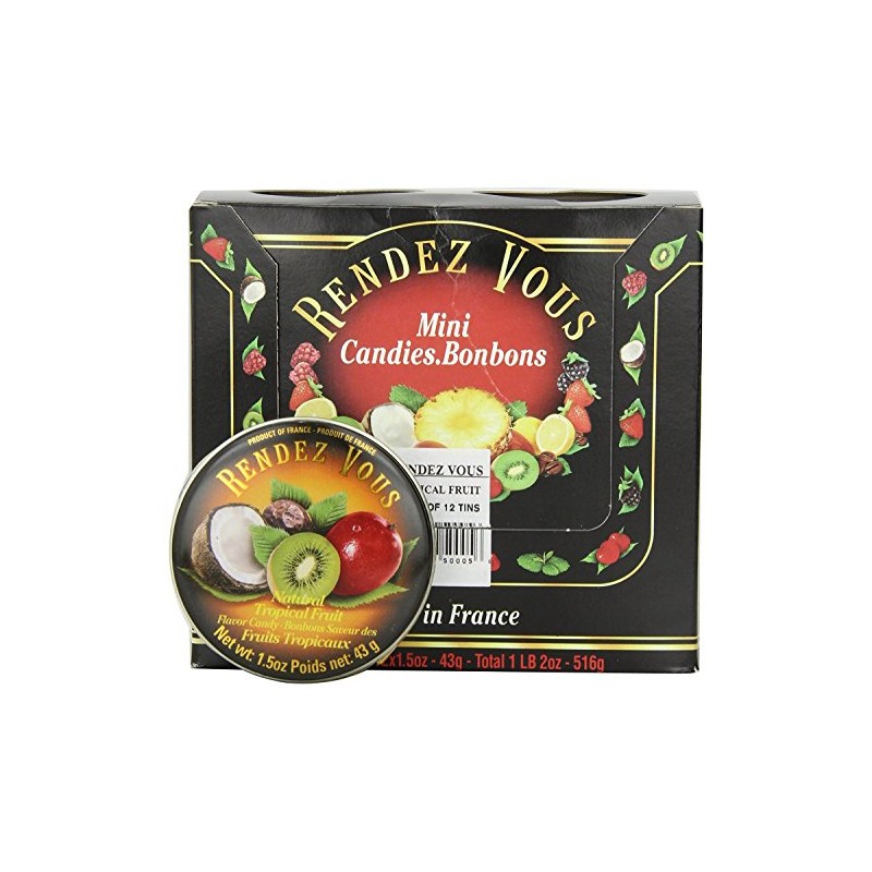 Rendez Vous, French Mini Candies, Tropical Fruit, 1.5 oz (Pack