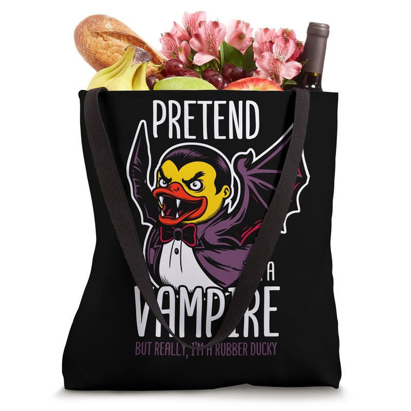 Vampire Rubber Duck Spooky Duckling Tote Bag