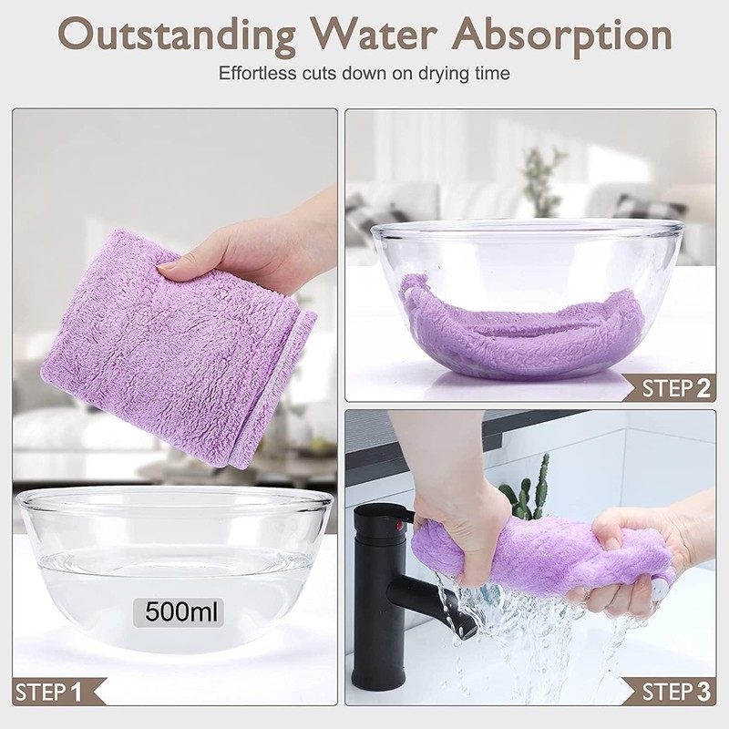 Mumoo Bear 3 Pack Microfiber Hair Drying Towel Wrap Super