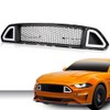 PIT66 Front Upper Hood Grille w/White DRL LED Light, Compatible