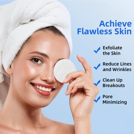 Glycolic Acid Pads, 10% Ultra Pure Glycolic Acid & 2% Salicylic Acid, Exfoliating Peel Pads for Face, Effective Chemical Peel, Keeps Skin Smooth and Prevents Wrinkles and Lines - 60 Pads