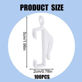 100 Pcs Plastic Curtain Hooks, Curtain Track Gliders, Smooth Sliding, Curtain Glider Hooks for Track Window, Shower, Door
