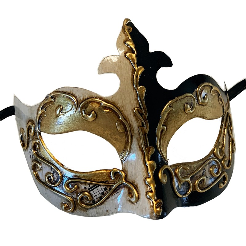LannaKind Handmade Venetian Mask Eye Mask Colombina for Men and