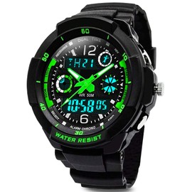 VDSOW Digital Watches for Kids Boys - 50M Waterproof Outdoor Sports Analogue Watch with Alarm/Timer/Dual Time Zone/LED Light, Childrens Electronic Shock Resistant Wrist Watches for Junior Teenagers