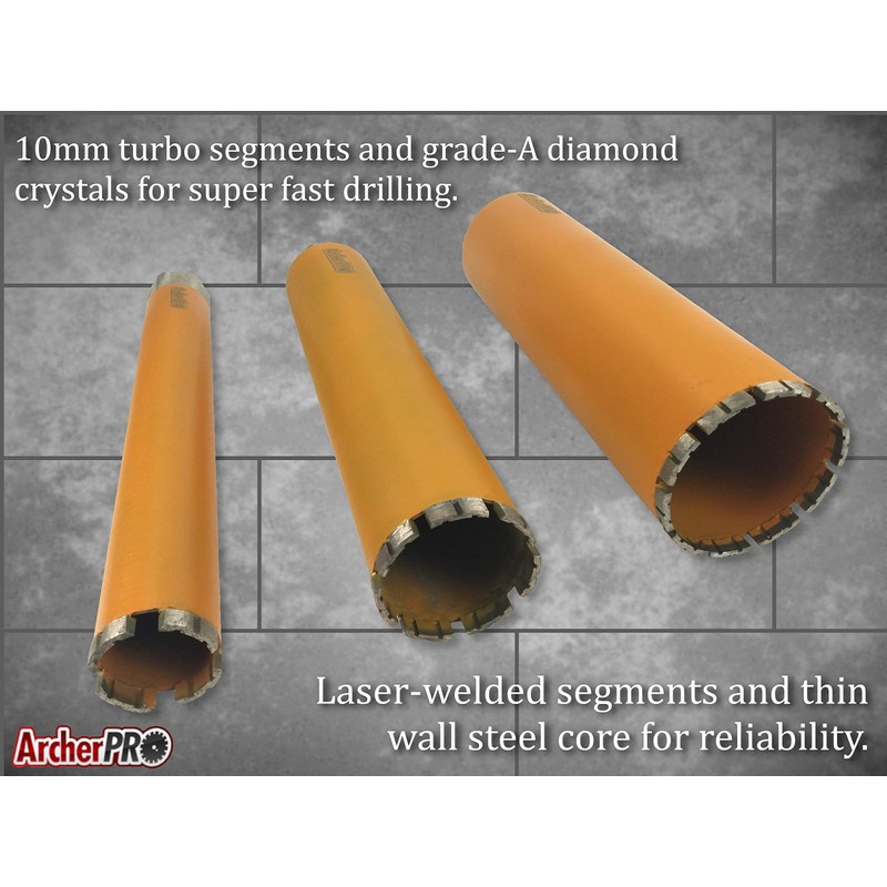 Archer PRO 3-1/2” in. Diamond Turbo Core Drill Bit/Hole Saw