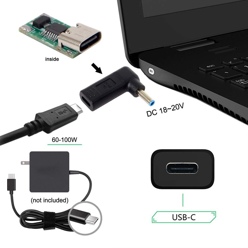 cablecc USB 3.1 Type C USB-C to DC 4.5x3.0mm Adapter