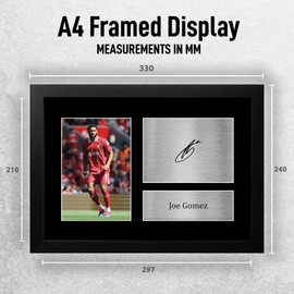 HWC Trading FR A4 Joe Gomez Liverpool Gifts Printed Signed Autograph Picture for Football Fans and Supporters - A4 Framed