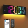Mee 2ou 16.5" Large LED Wall Clock with Bluetooth Sync,