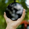 Marsrut Black Obsidian Scrying Mirror, Natural Obsidian Circle Disc with