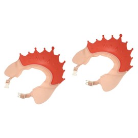 SHOWERORO 2pcs Water Blocking Shower Cap Adjustable Shower Cap Shower Cap for Infants Shower Hat Hair Washing Bathing Hat Hats Sink Bath Kid Shampoo Bath Cap Red Pp