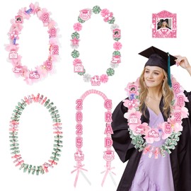 Funnlot Money Leis for Graduation 2025 - Graduation Leis 2025 Pink Graduations Leis Class of 2025 Ribbon Lei Making Kit DIY Flower Sticker Pieces Senior High School College Grad Party Favors Supplies