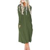 DB MOON Women Casual Long Sleeve Dresses Empire Waist Loose