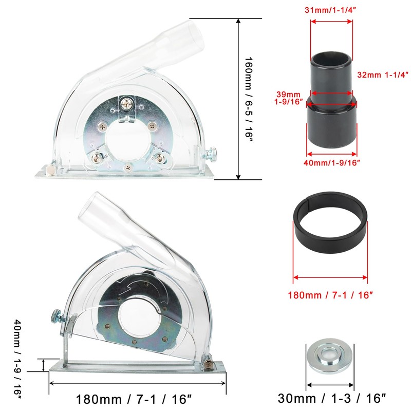 LICHIFIT Grinder, Dust Collection Cover, Dustproof, Connects to Dust Collector