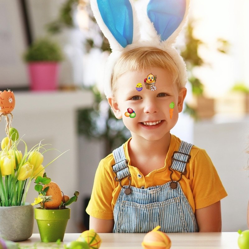 Pack of 10 Easter Egg Stickers, Easter Egg Rabbit Stickers,