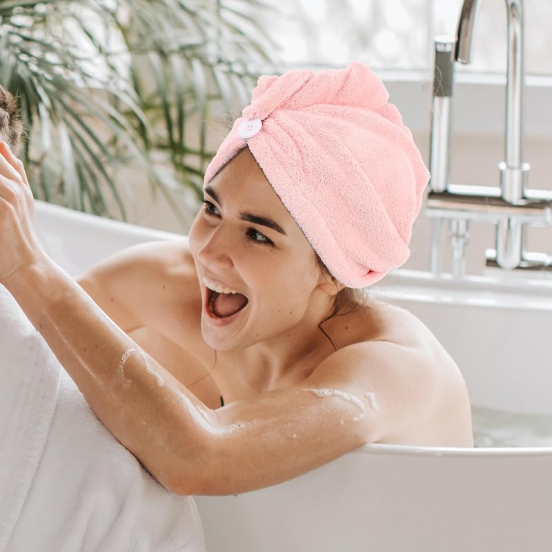 Homoyoyo Toallas de Microfibra para Cabello Mujer 3 Piezas Absorbentes