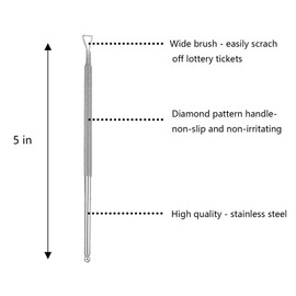 3PCS Metal Lottery Ticket Scratcher Pens – Ergonomic Scratch Off Tool for Lottery Tickets & Gift Cards – Silver – Nail-Safe, Portable & Durable