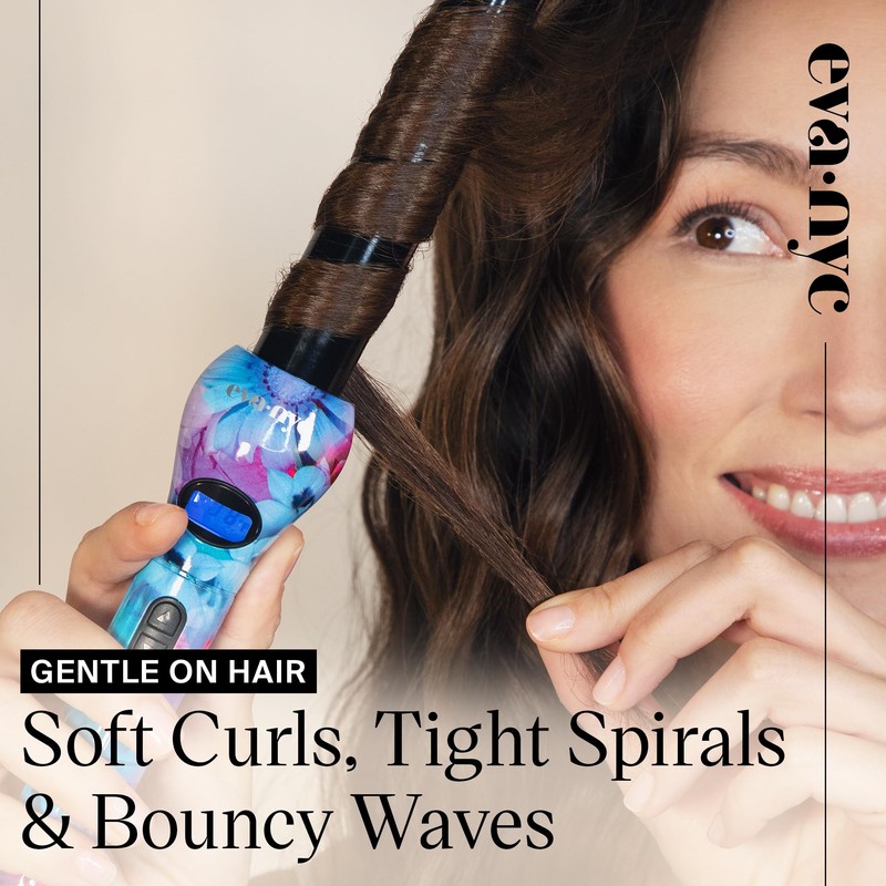 Eva NYC Healthy Heat Clip-Free Curling Wand, Tourmaline-Infused Hair Curler