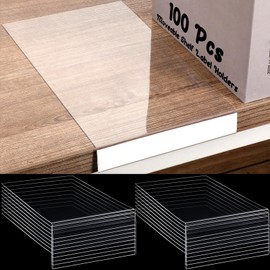 Containlol 100 Pieces Moveable Shelf Label Holders Clear Shelf Moveable Bookshelf Label Divider Library Shelf Markers for Library Office Classroom Book Shelves (6.5 x 5 x 0.8 Inch)