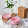 Romooa Large 45oz Cute Ramen Bowl Set Microwavable Pig Ramen