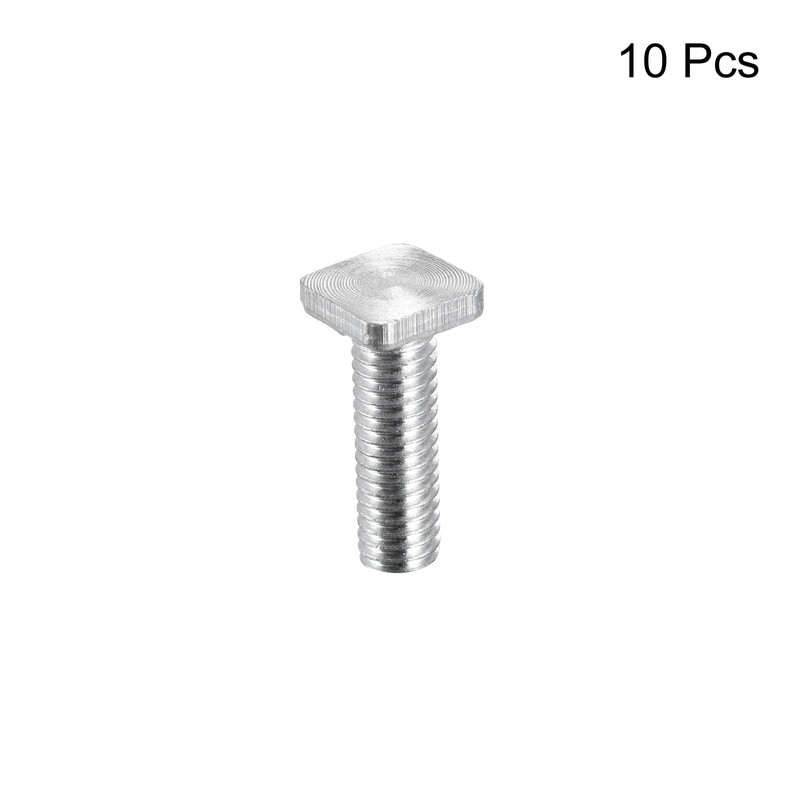 uxcell Square Head Bolt, 10pcs M6x20mm Fully Thread Carbon Steel