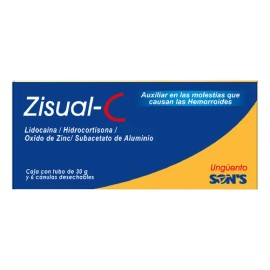 Zisual-c Ungüento 5 G/0,25 G/18 G/3,5 G, 1 Tubo 30 G + 6 Aplicadores