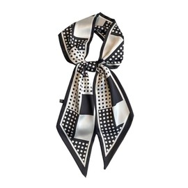 JERLA Mulberry Silk Like Head Scarf Hair band Ribbon Women's Fashion Neck Satin Scarfs for Bag Hair handbag Scarves