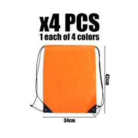 WUFGWBD 4 Pieces Of Polyester Drawstring Pockets, Waterproof Storage Bag, Large Capacity Storage Bag, Sports Storage Bag, Portable Storage Bag