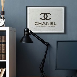 Stupell Industries French Glam Fashion Sign Designer Style Brand, Design by Ziwei Li Black Framed Wall Art, 24 x 30, Off-White