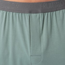 Fruit of the Loom Men's 360 Stretch Sleeve V-Neck Top and Short Sleep Pajama Set, Green