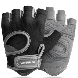 VINSGUIR Breathable Workout Gloves for Women, Weight Lifting Gloves for Gym, Cycling, Exercise, Fitness and Training, with Excellent Grip and Cushion Pads (Black, Small)