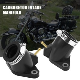 Wai Danie Carburettor Intake Carburettor Interface Air Joint Boot Connector Adapter, Intake Manifold Bracket Boat, Compatible with Yamaha XVS650, V-Star, 4TR-13586-01-00, 4TR-13596-01-00