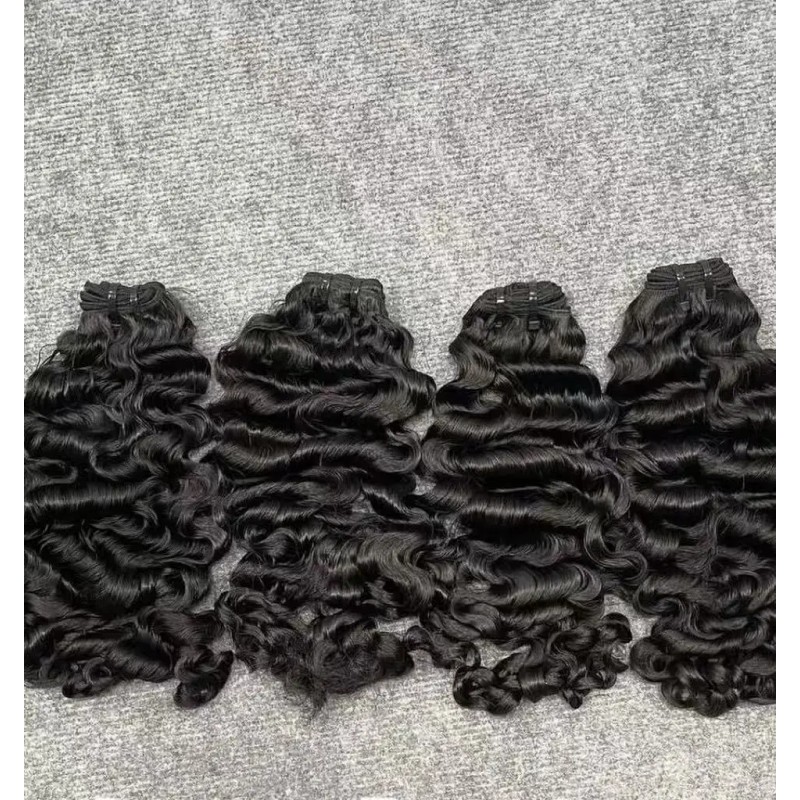 Raw Indian Human Hair Cuticle Aligned Bundle Extensionsstyle: burmese curly,