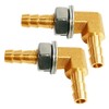 Uenede 2PCS Solid Brass 90 Elbow Barb Bulkhead Fitting 1/4"OD
