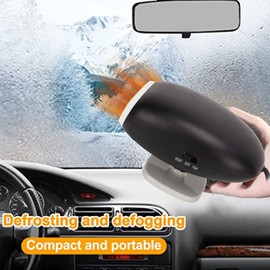 Windshield Defogger, 12V 150W 360° Rotatable Adhesive Installation Car Heater Strong Wind, 2 Modes Car Window Defroster, Heating Cooling Fan for Vehicle