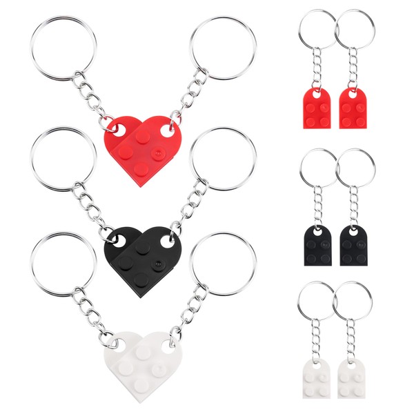 YiliYa 12 Pairs of Heart Keyrings, Partner for Both Heart-Shaped