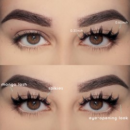 APCYUST Manga Lashes Natural Anime Lashes Doll Spiky Eyelashes Mink Cosplay Eye Lashes Short Manhwa Lash Pack Strip Eyelash (Manga Lash | 8-16mm)