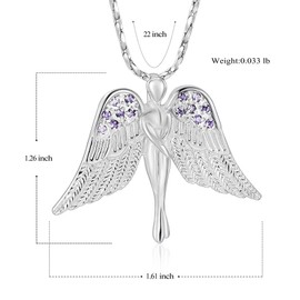 VCCWYQK Angel Lady Urn Necklace for Ashes for Women Stainless Steel Cremation Jewelry Keepsake Urn Pendants for Ashes Holder