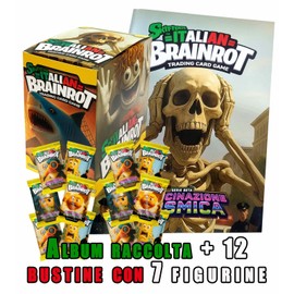 ENJOY TECH Skifidol Italian Brain Red Series Beta Cosmic Hallucination, Box of 12 Bags of 7 Trading Cards and Scrapbook, Card Game Trading