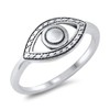 CloseoutWarehouse 925 Sterling Silver Plain Evil Eye Ring Size 5