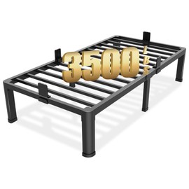 Yitong Angel 14 inch Twin XL Bed Frame with Round Corner Legs Mattress Slide Stopper,3500 lbs Heavy Duty Metal Platform,No Box Spring Needed,Easy Assembly,Noise Free