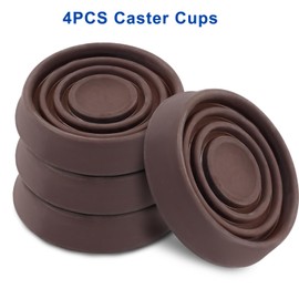 Murtenze 1.5 inch Furniture Caster Cups, Round Rubber Furniture Pads Anti Slide Floor Protector for Bed Couch Table Chair Stoppers - (Dark Brown, 4 Pack)