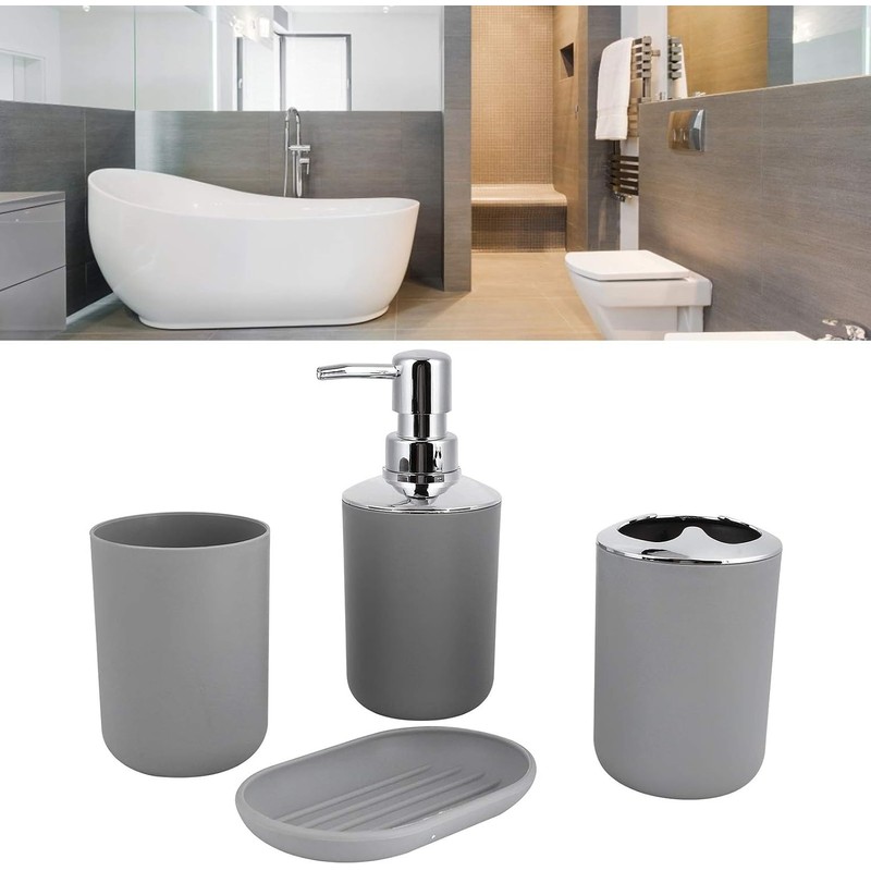 Garosa Accesorios Baño Gris 4 Piezas