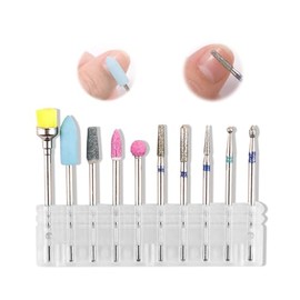 ネイルマシン用ドリルビット ネイルビット ネイルドリルビットセット ネイルマシン ビット 多機能ネイルビット 甘皮処理 角質除去 DIYネイル工具 耐久性 耐摩耗性 スカルプチュアジェルやアクリルネイルのキューティクル除去に マニキュアペディキュアホームサロン用 10本セット