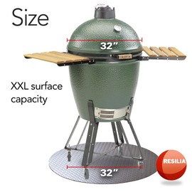 RESILIA - Round Under Grill Mat – Silver, Large 36-inch Diameter, for Outdoor Use